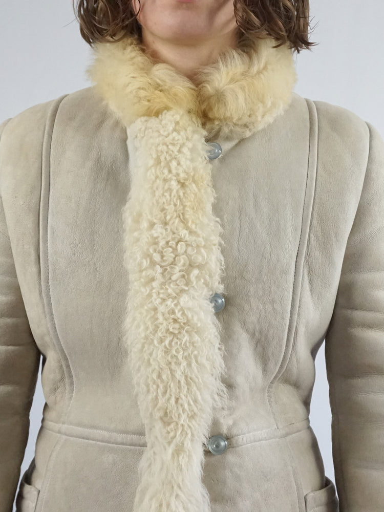 Afghan Style Sheepskin Coat - S