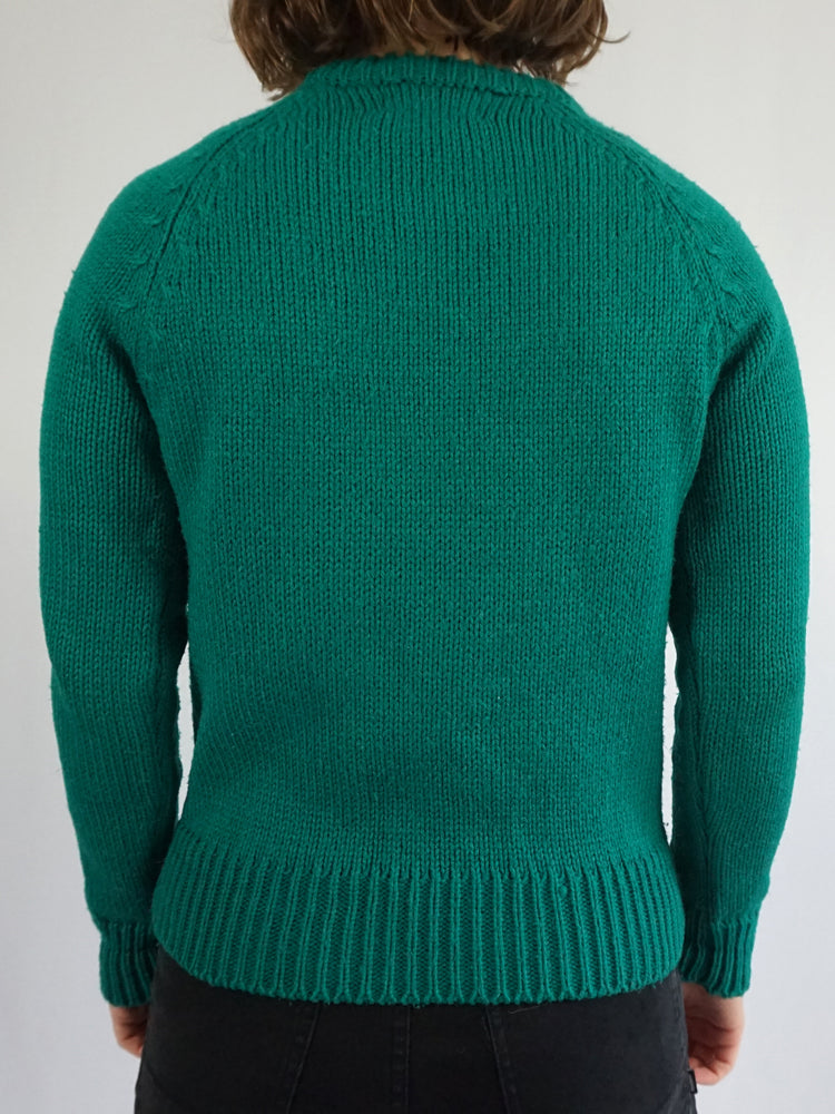 Green Shepherd & Sheep Jumper - S