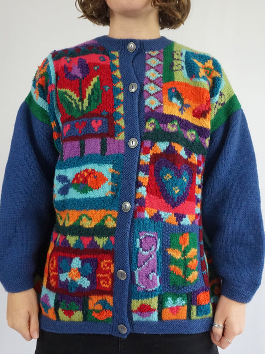 Tulchan Colourful Novelty Cardigan - L