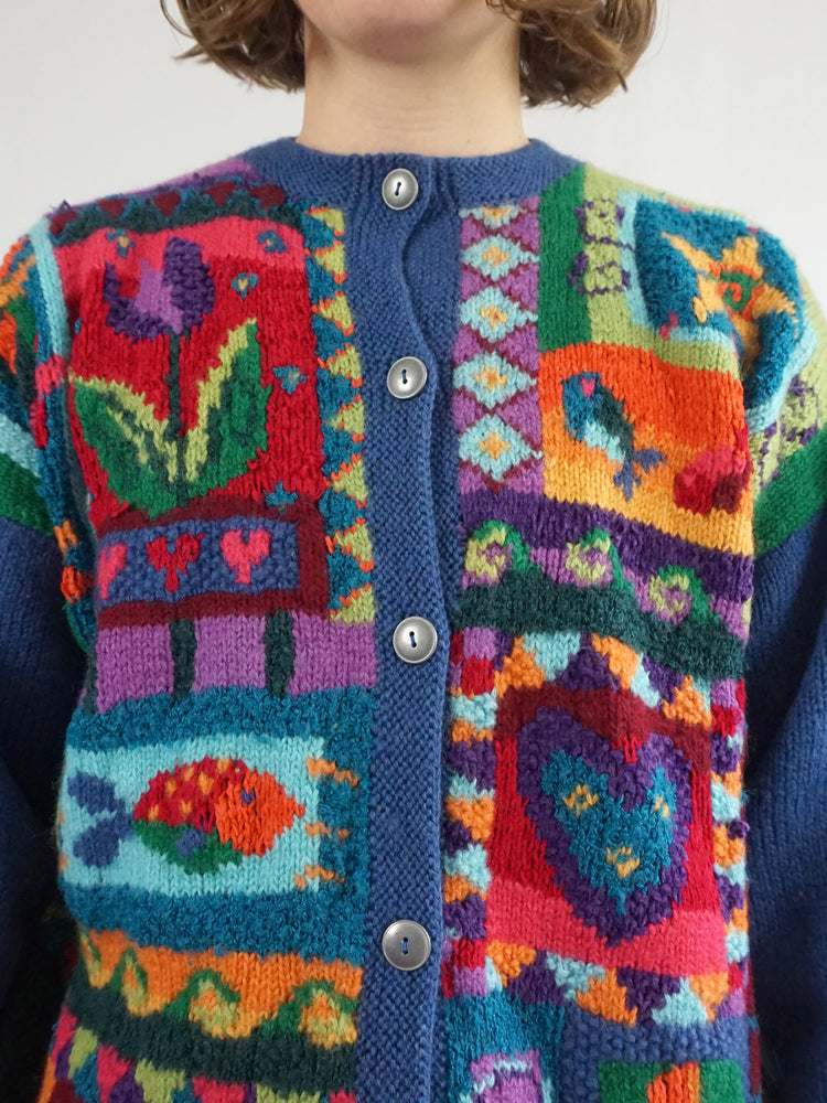 Tulchan Colourful Novelty Cardigan - L