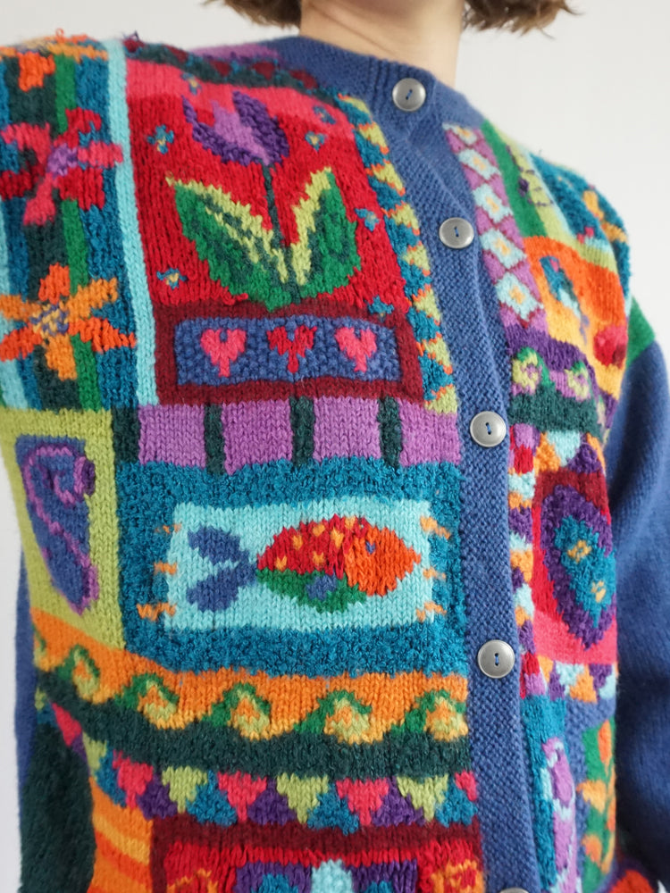 Tulchan Colourful Novelty Cardigan - L