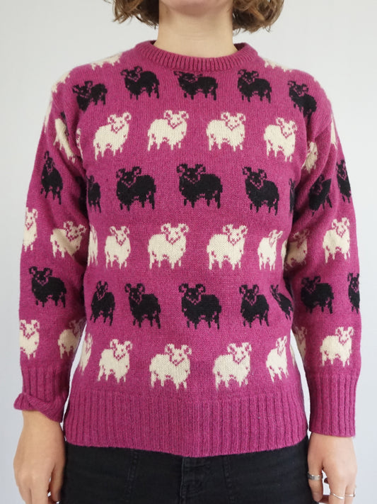 Pink Wool Ram Jumper - S