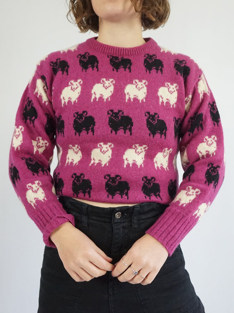 Pink Wool Ram Jumper - S