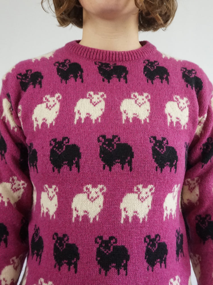 Pink Wool Ram Jumper - S