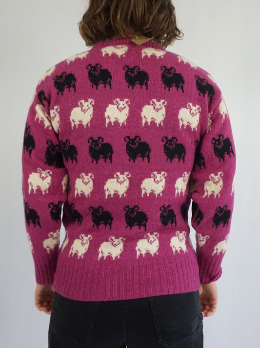 Pink Wool Ram Jumper - S