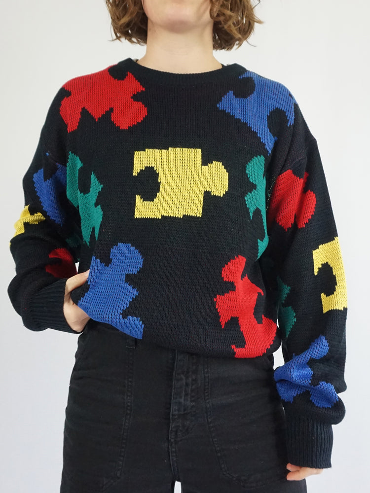 Black Puzzle Jumper - M/L