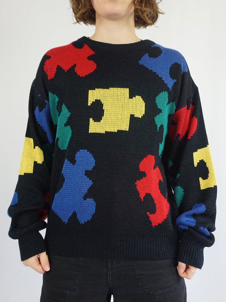 Black Puzzle Jumper - M/L