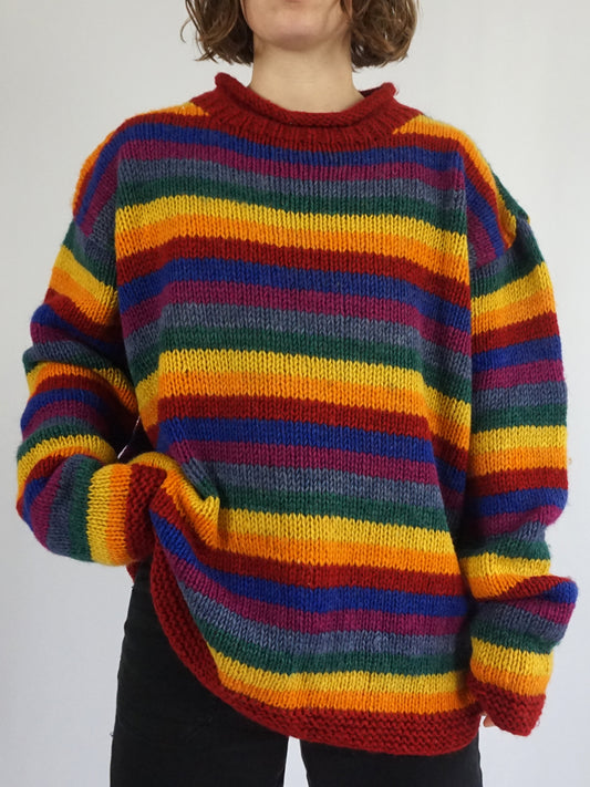 Multicoloured Wool Jumper - XXL