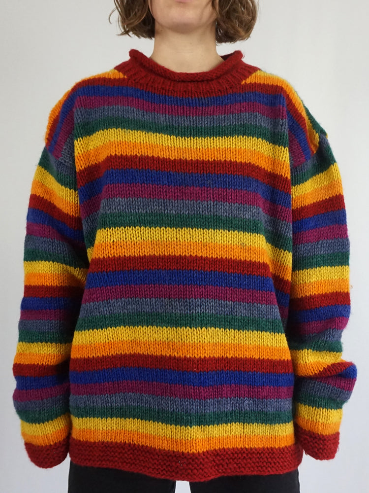 Multicoloured Wool Jumper - XXL