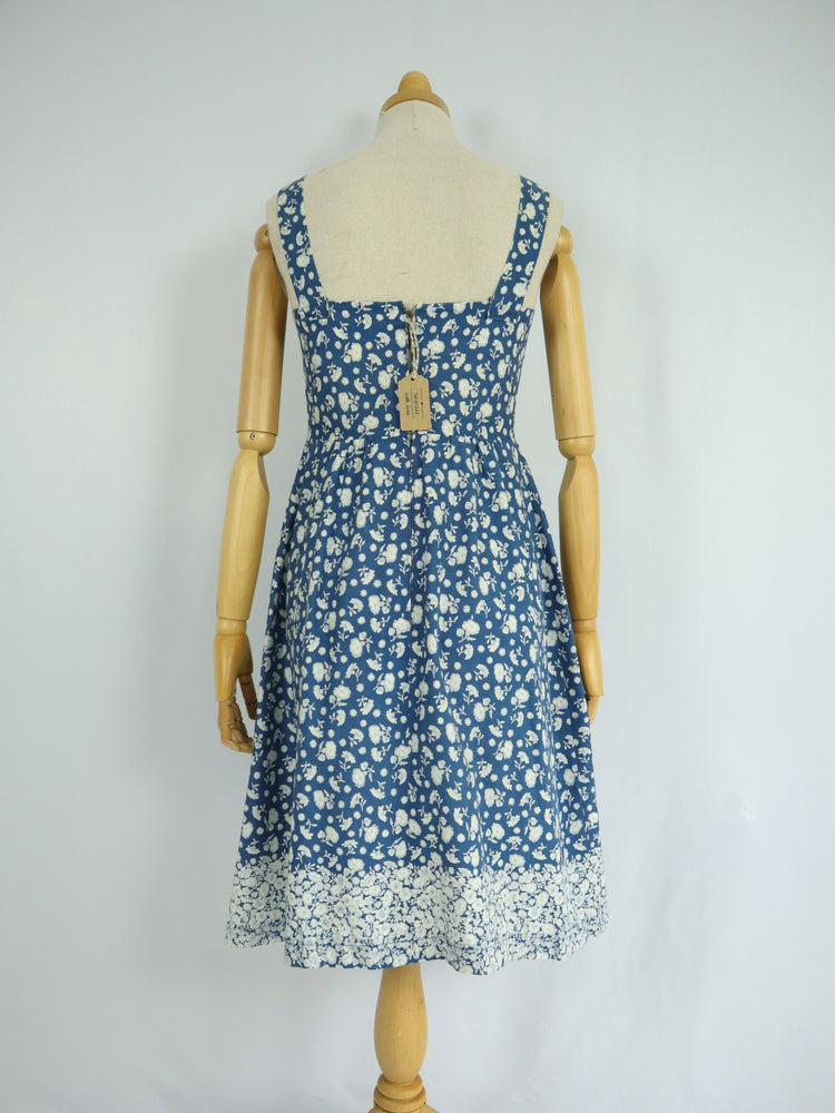 Blue Ditsy Floral Cotton Sundress - XS