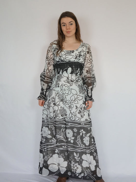 Tina Warren B&W Prairie Dress - S