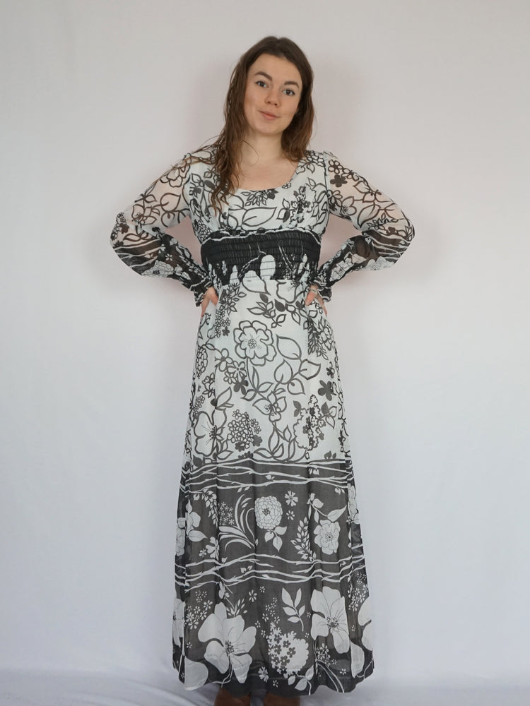 Tina Warren B&W Prairie Dress - S