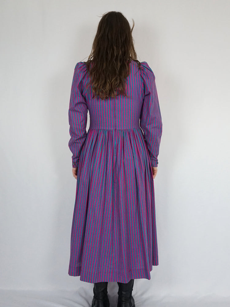 Laura Ashley Striped Maxi Dress - S/M