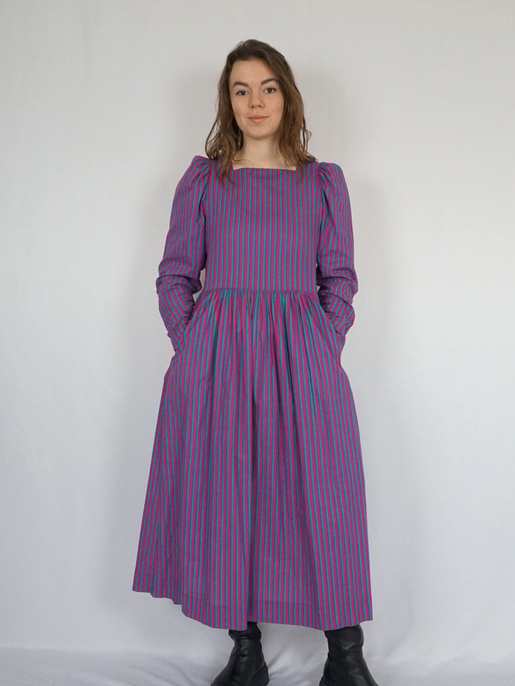 Laura Ashley Striped Maxi Dress - S/M