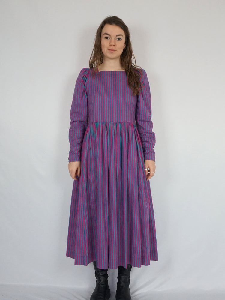 Laura Ashley Striped Maxi Dress - S/M