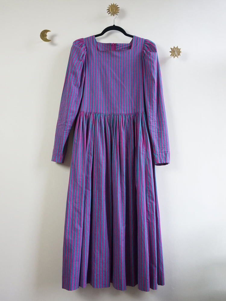 Laura Ashley Striped Maxi Dress - S/M