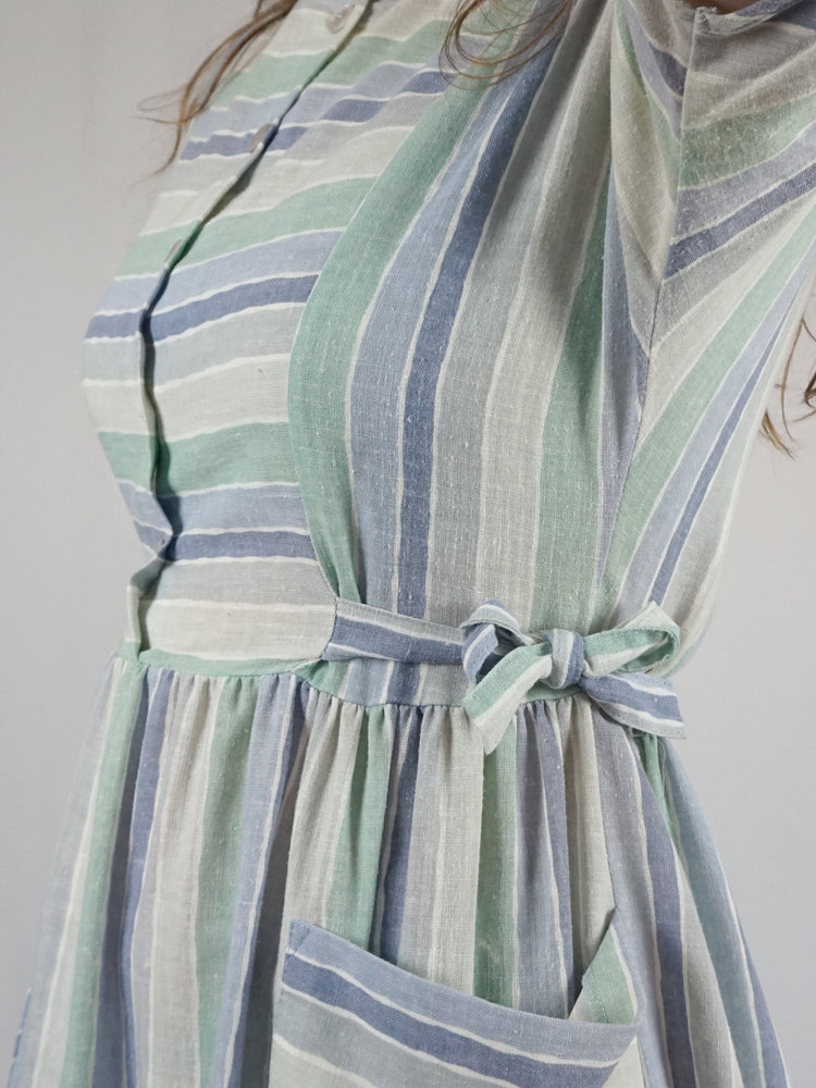 Side Tie Striped Summer Dress - S