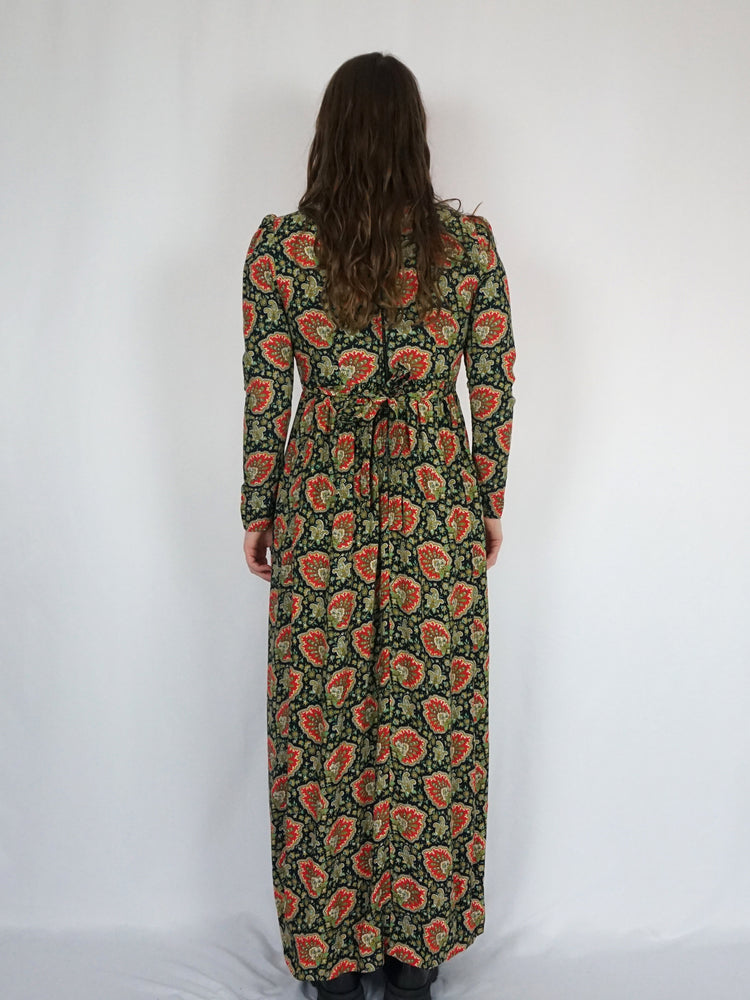 Lace Insert Paisley Maxi Dress - XS/S