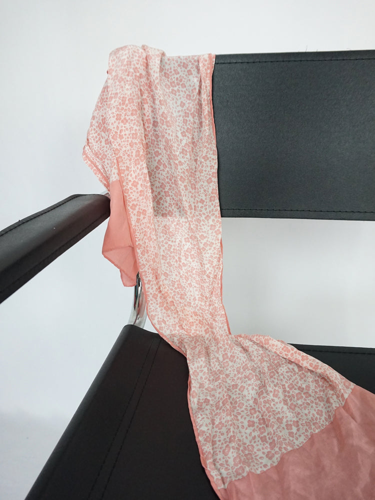 Pink Floral 100% Silk Scarf