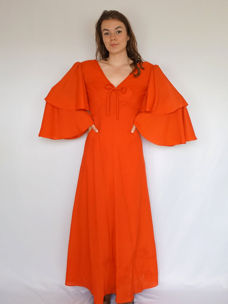 Statement Sleeve Maxi Dress - XS