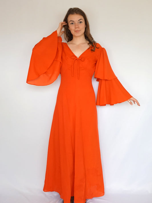 Statement Sleeve Maxi Dress - XS