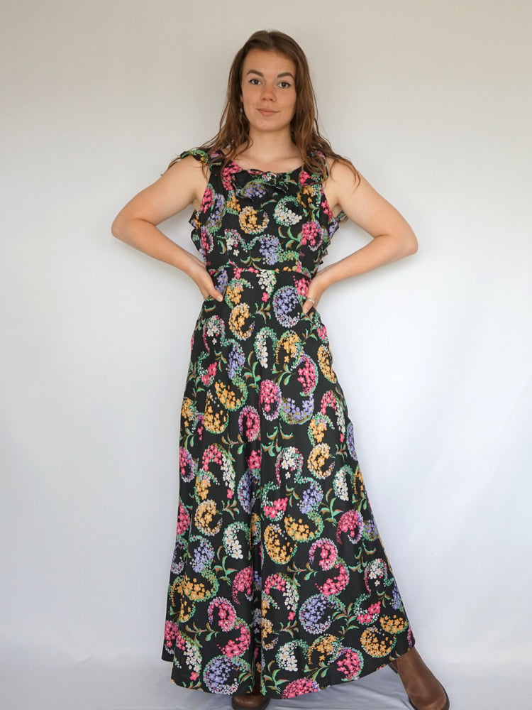 Circular Floral Maxi Dress - XS