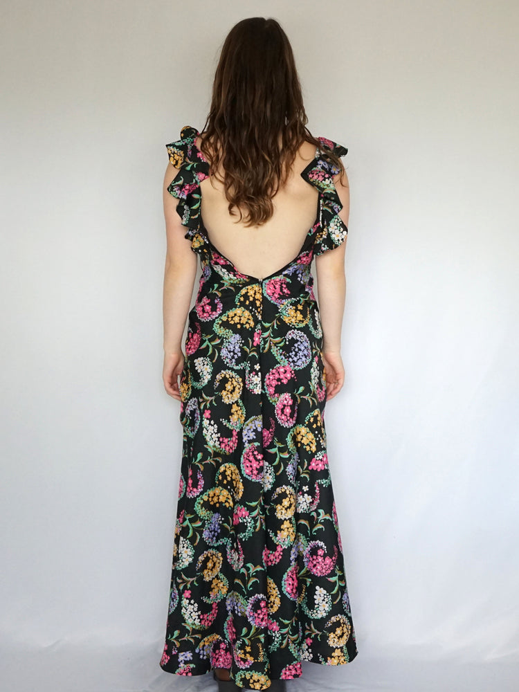 Circular Floral Maxi Dress - XS