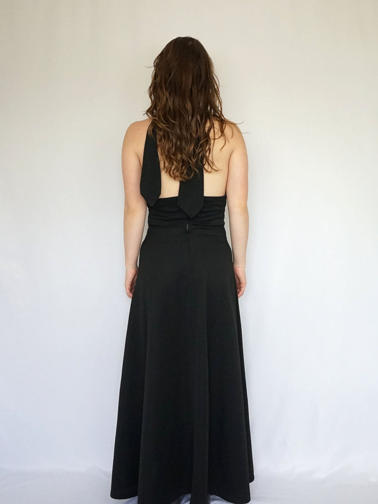 Lurex Halterneck Maxi Dress - M