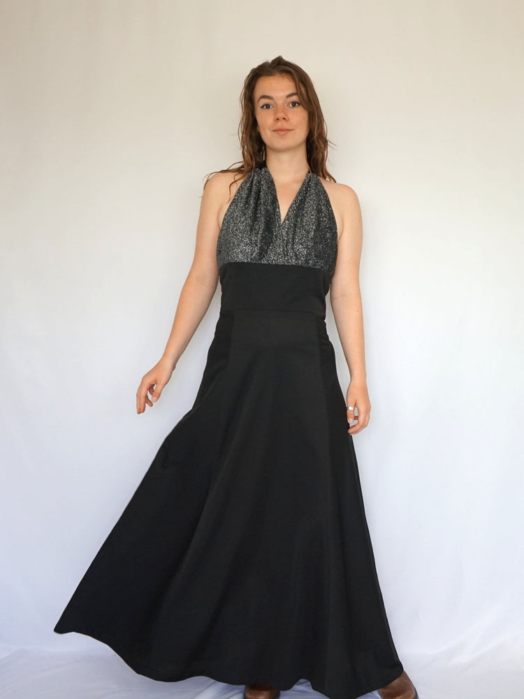 Lurex Halterneck Maxi Dress - M