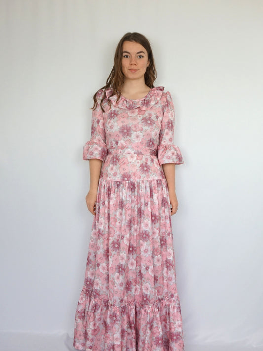 Pink Tiered Prairie Dress - S/M