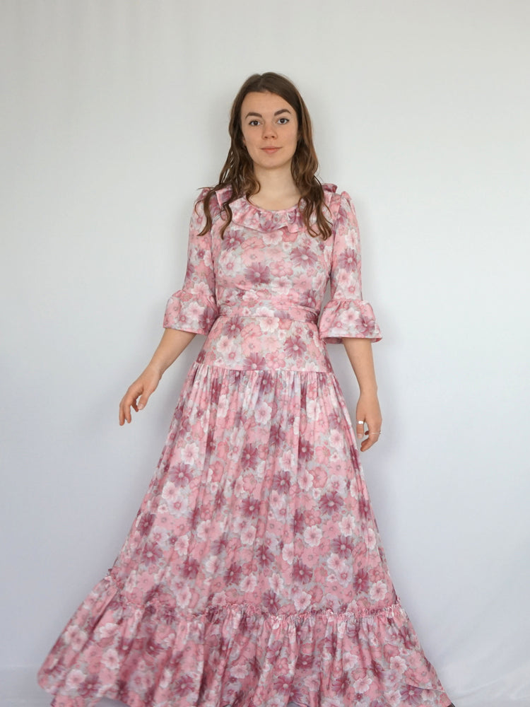 Pink Tiered Prairie Dress - S/M