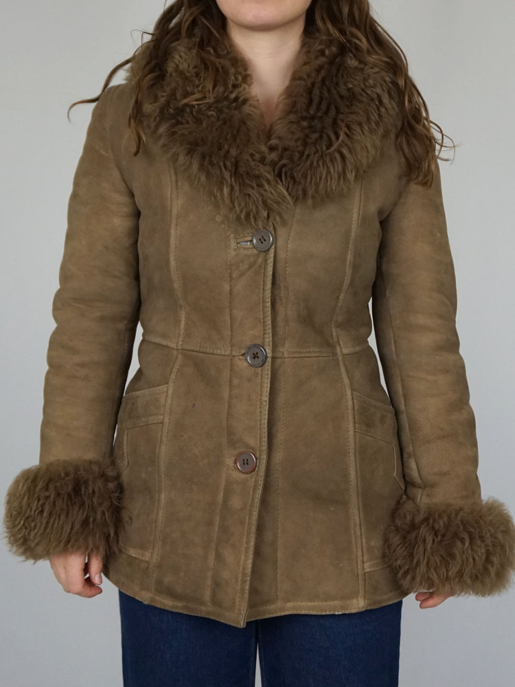 Penny Lane Style Sheepskin Coat - S