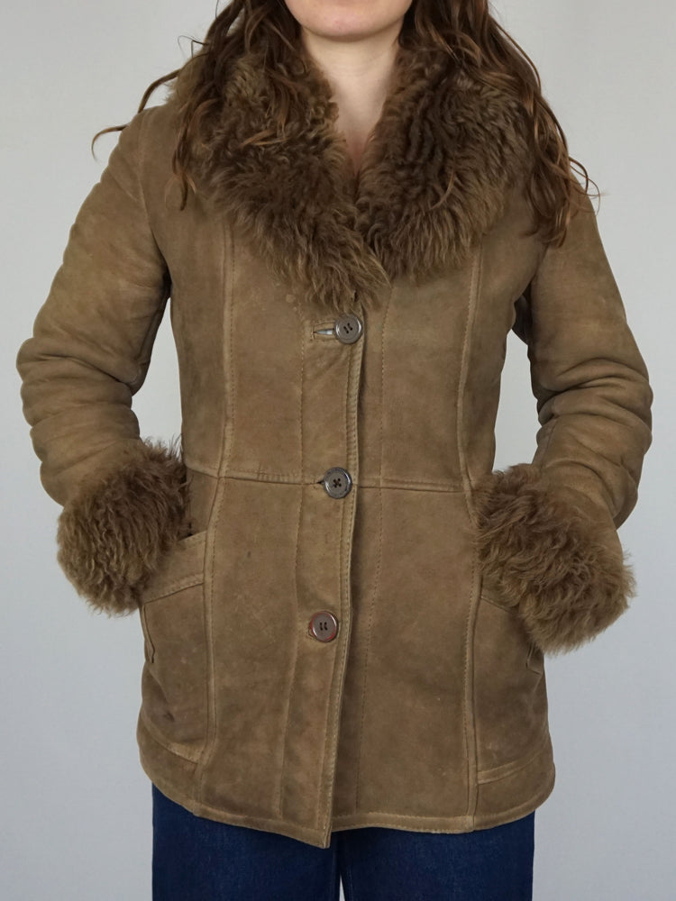 Penny Lane Style Sheepskin Coat - S