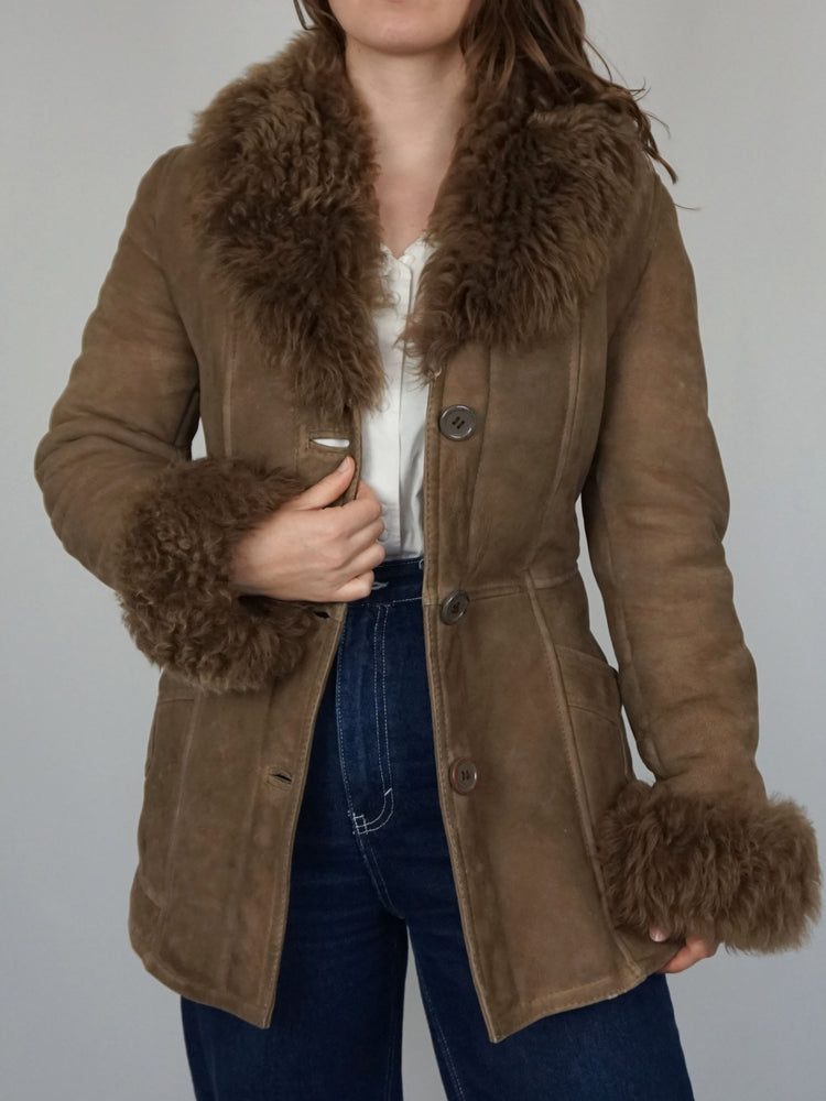 Penny Lane Style Sheepskin Coat - S