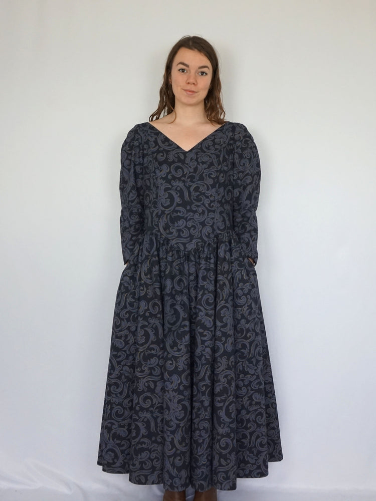 Laura Ashley Black Patterned Dress - L