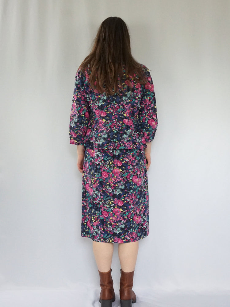 Floral Midi Dress Two Piece - M/L