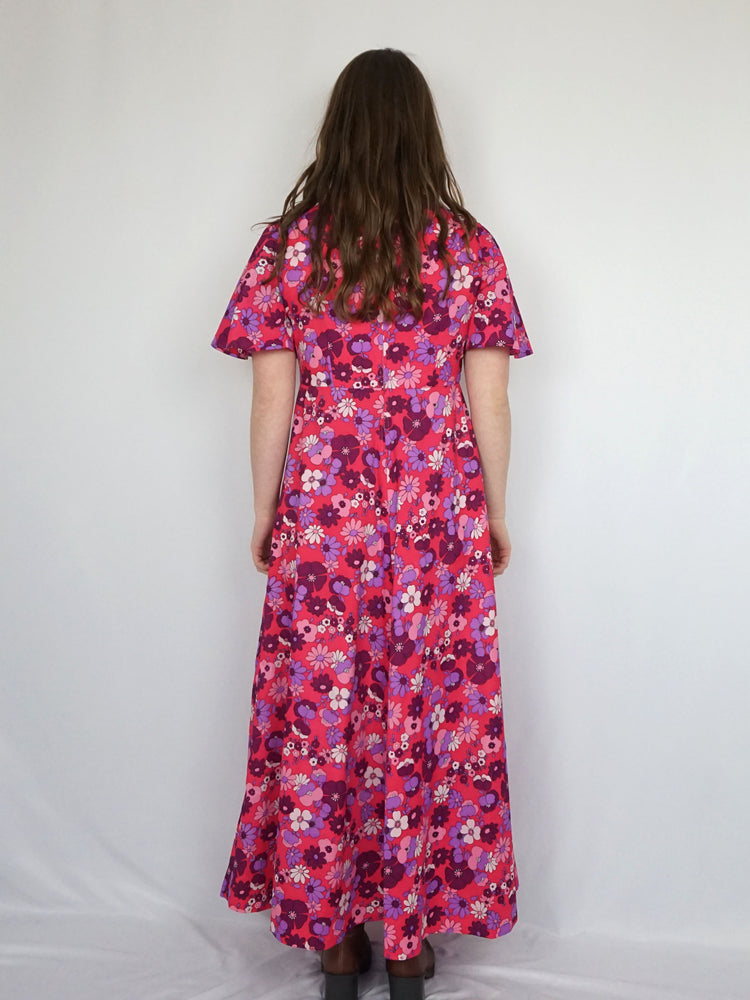 Pink Flower Power Maxi Dress - S