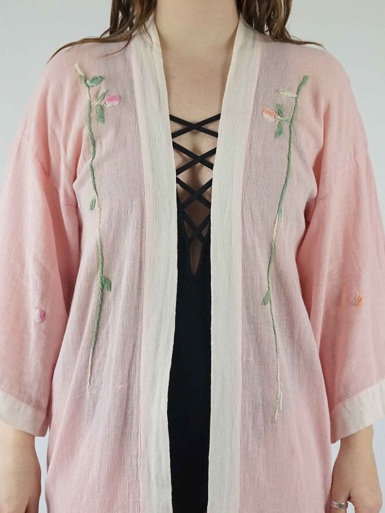 30s Hand Embroidered Kimono - M/L