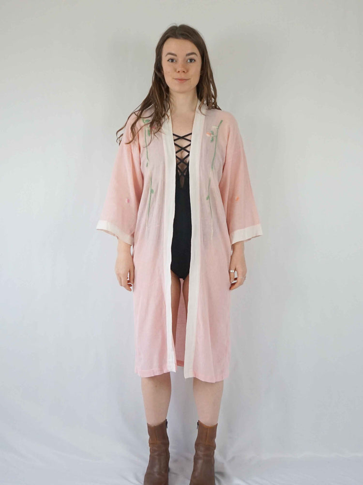 30s Hand Embroidered Kimono - M/L