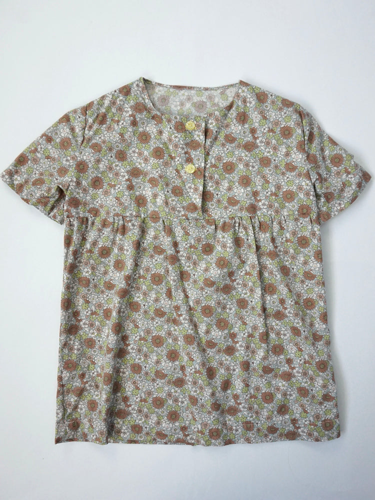 Floral Cotton Smock Shirt - XS