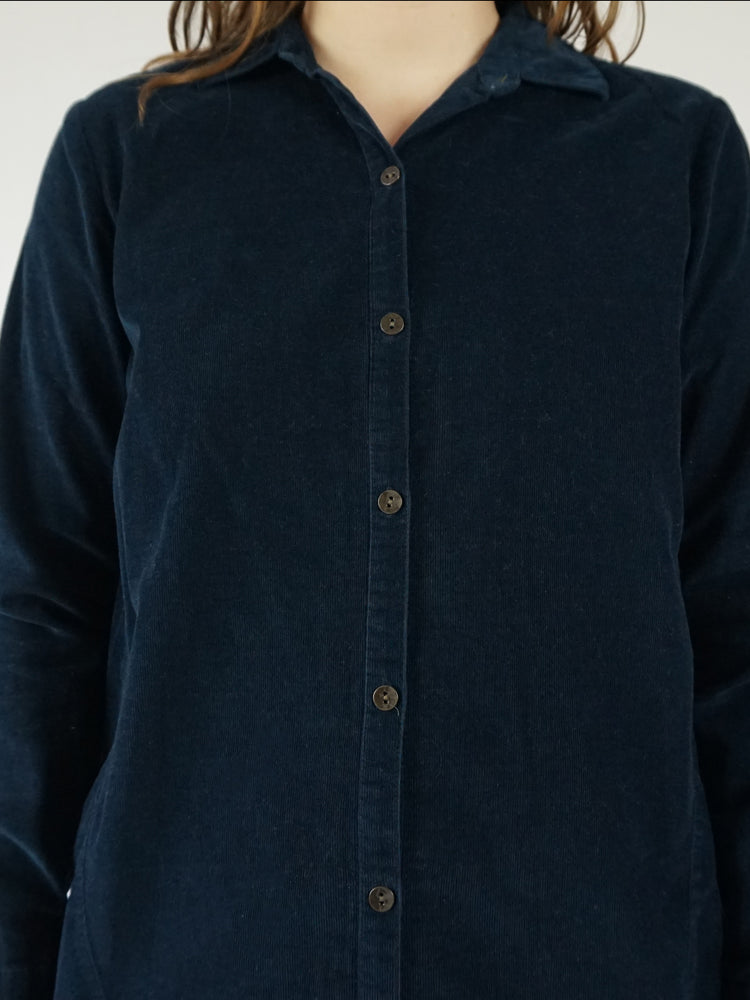 Navy Blue Corduroy Shirt - M