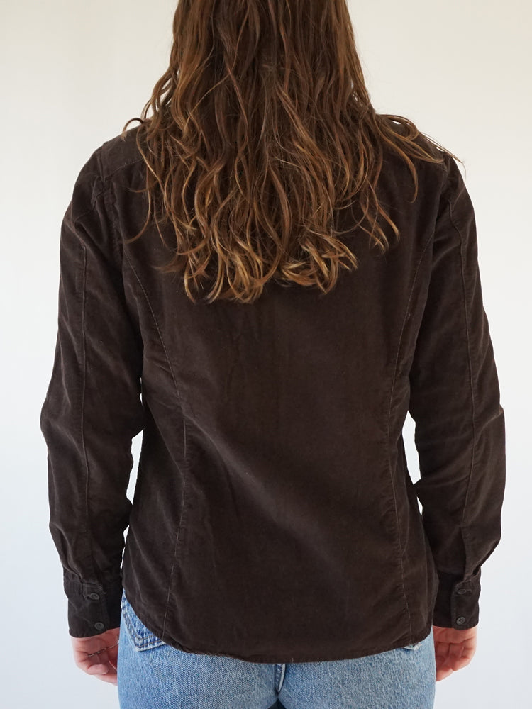 Dark Brown Corduroy Shirt - M