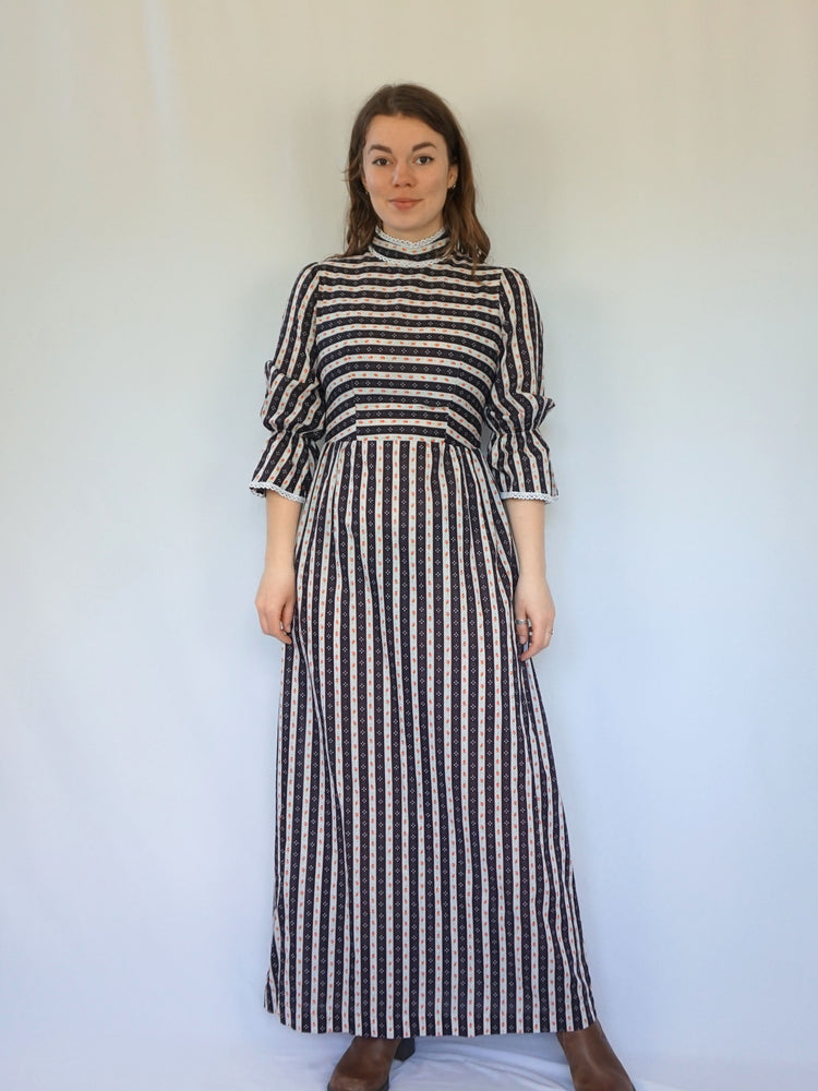 Striped Tulip Maxi Dress - S