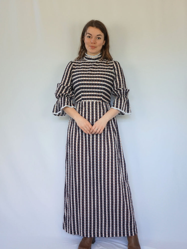 Striped Tulip Maxi Dress - S