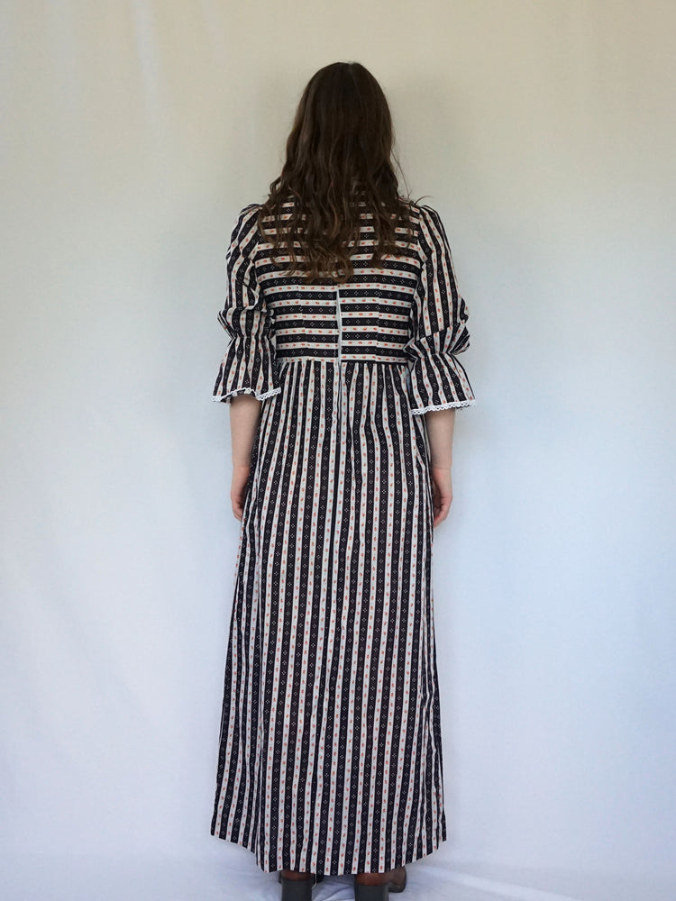 Striped Tulip Maxi Dress - S