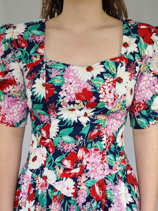 Floral Fit and Flare Dress - S