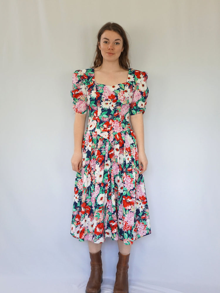 Floral Fit and Flare Dress - S