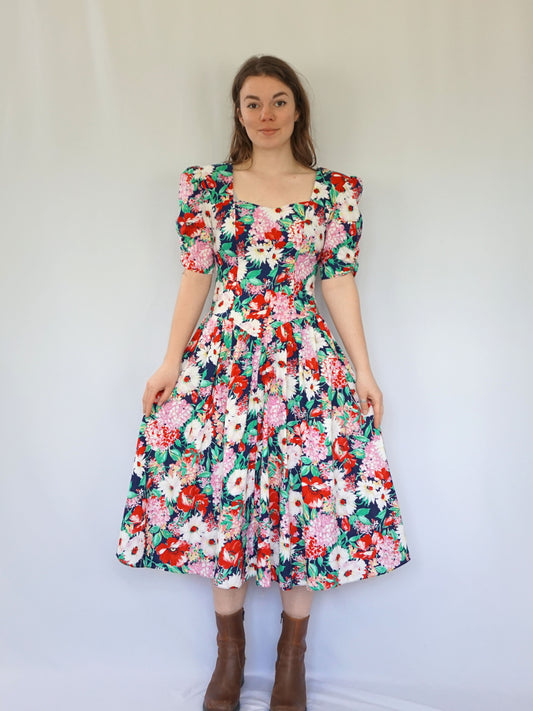 Floral Fit and Flare Dress - S